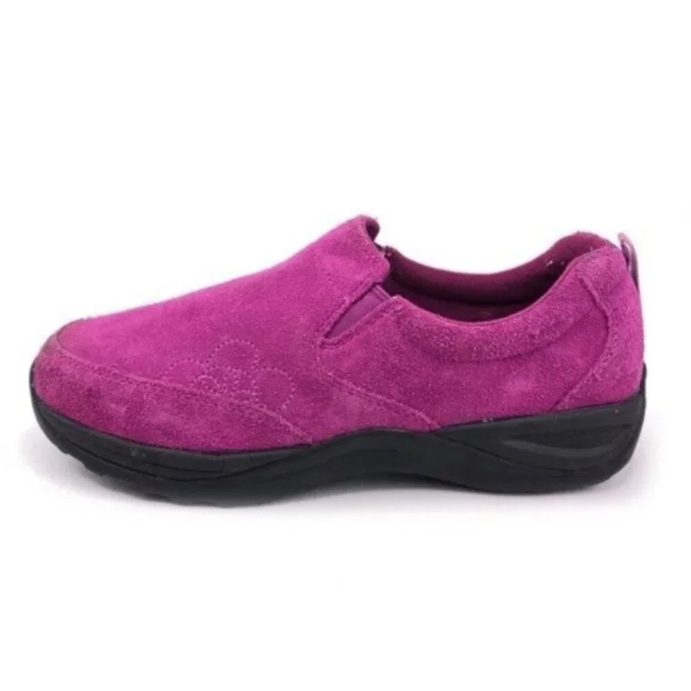 L.L. Bean Pink Suede Slip on Moc Shoes Kids 5